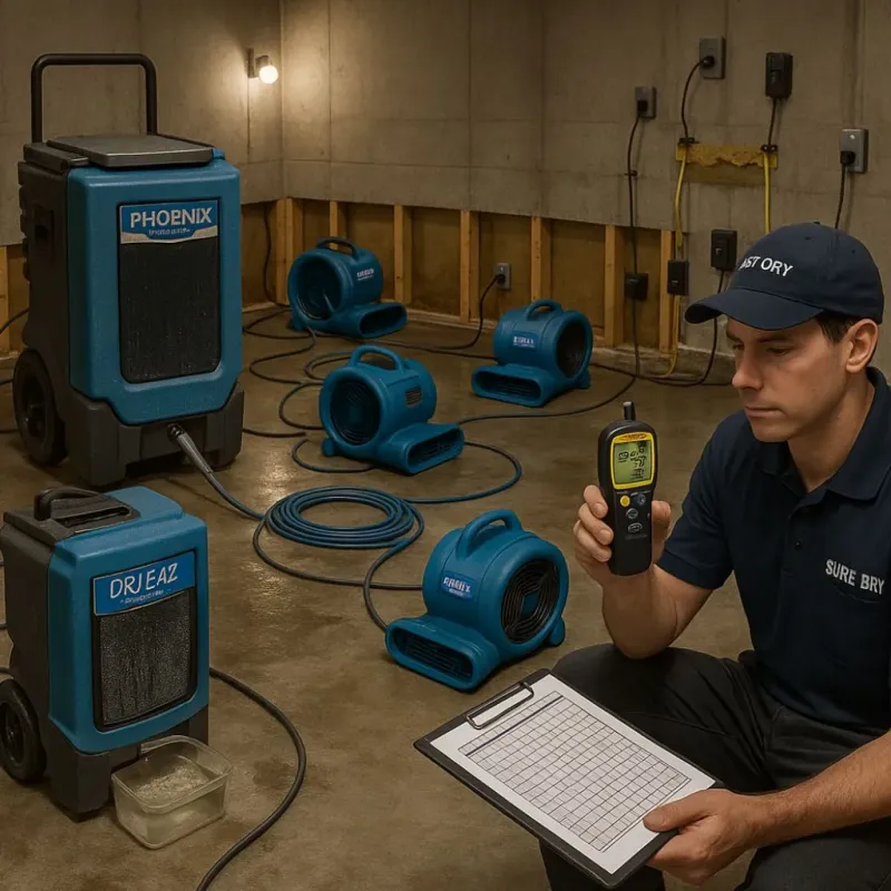 Structural Drying and Dehumidification process in Morris County, TX